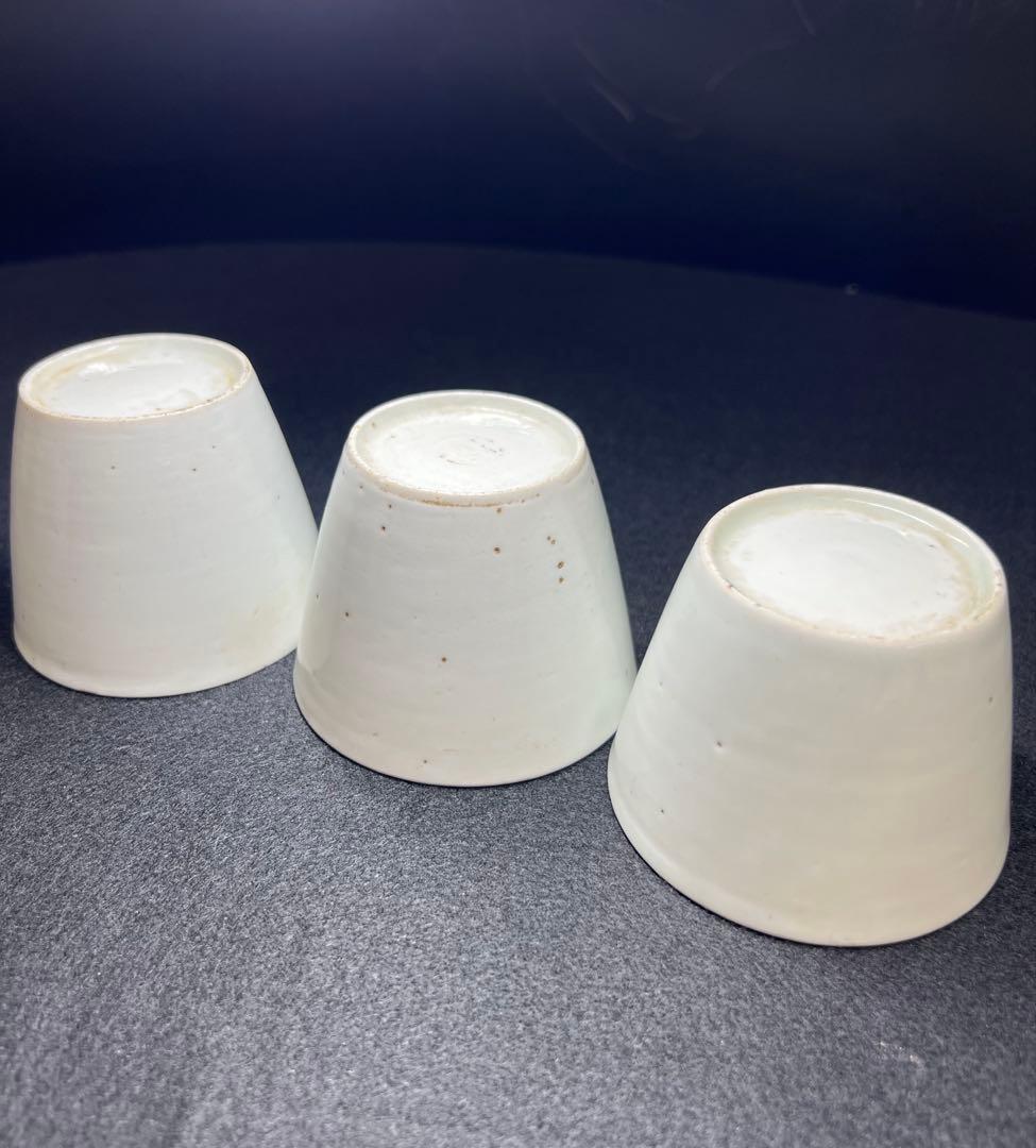 江戸中期　古伊万里白磁そば猪口7客　口径約7.5㎝　東Y8-0116☆2F