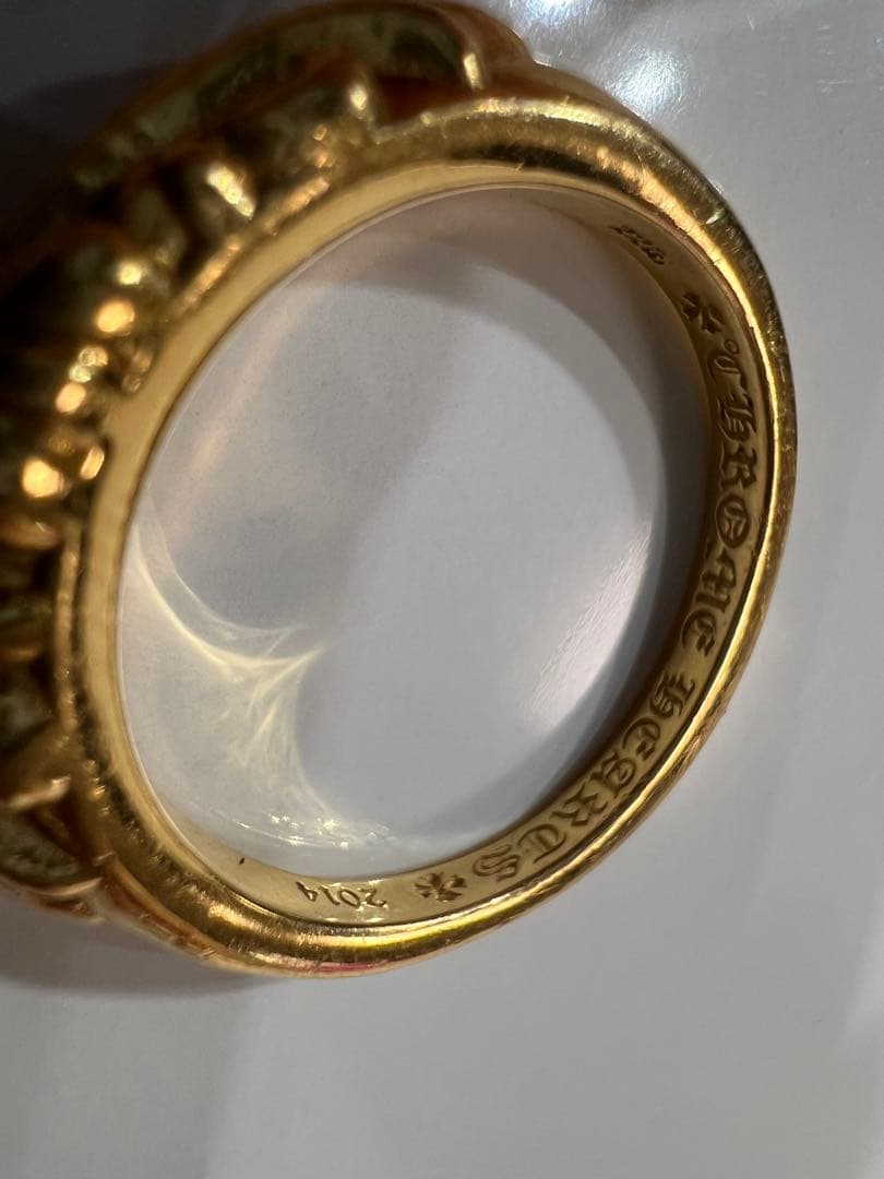 【訳あり】 CHROME HEARTS ベビークラシックフローラルクロスリング