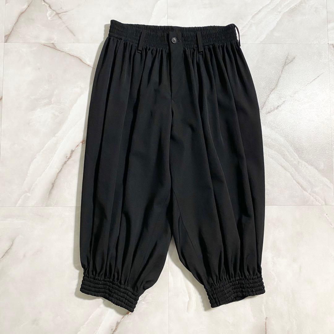 A17008 美品 ヨウジヤマモト 22AW ワイドギャザーイージーパンツ 黒1