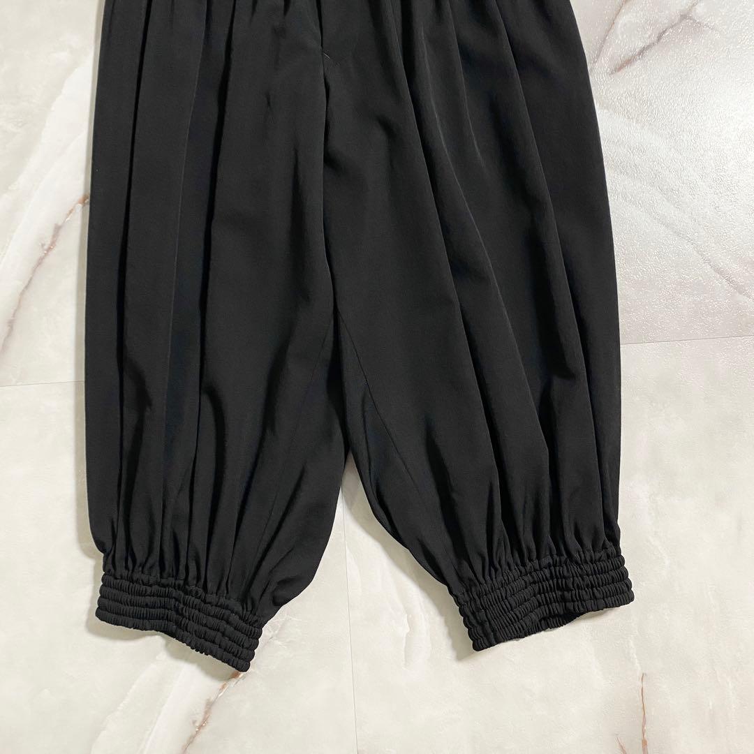 A17008 美品 ヨウジヤマモト 22AW ワイドギャザーイージーパンツ 黒1