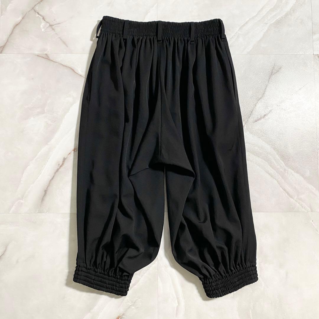 A17008 美品 ヨウジヤマモト 22AW ワイドギャザーイージーパンツ 黒1