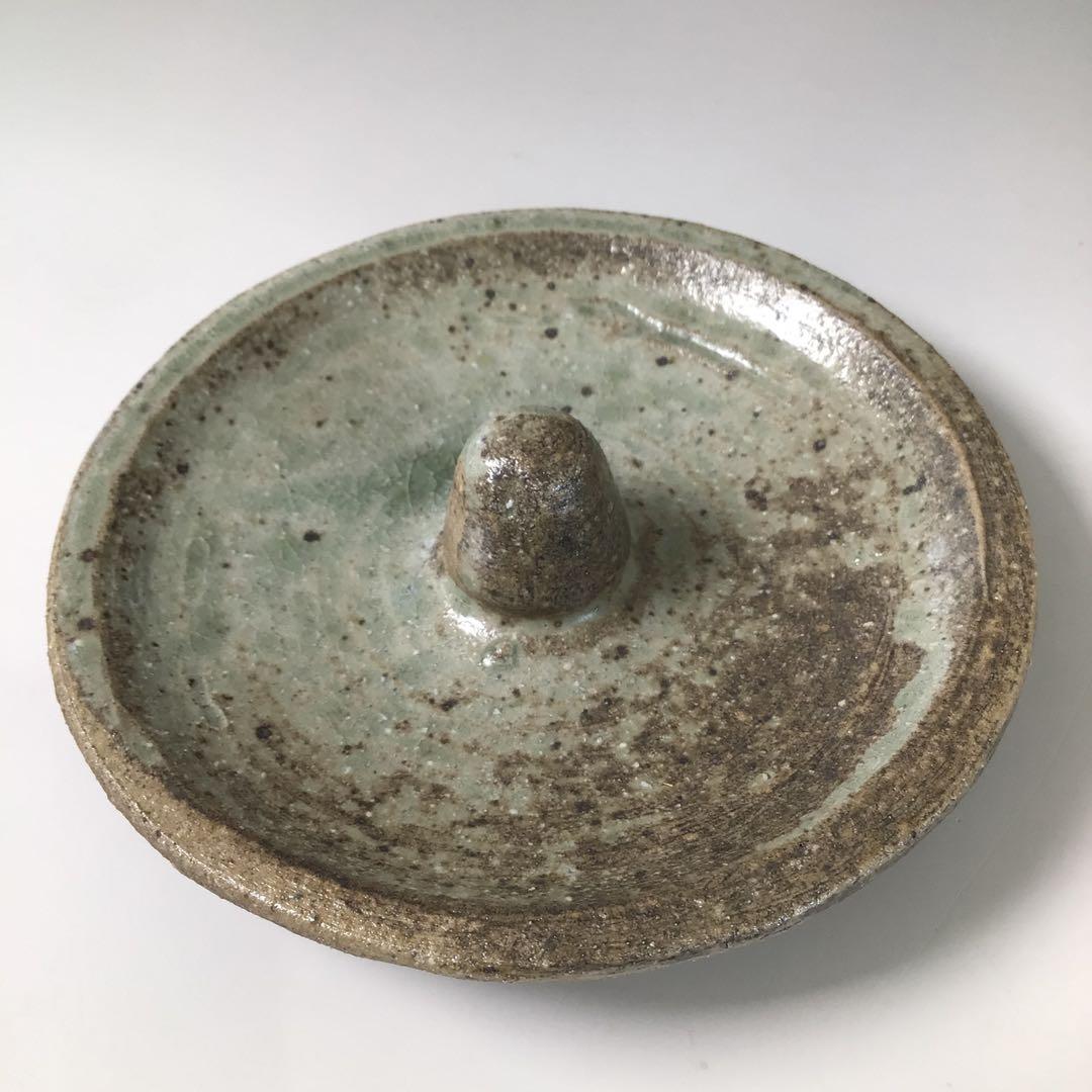 Ｒ８８７　水指　『温品焼』『本多康彦造』『耳付』『窯変水指』　共箱　茶道具