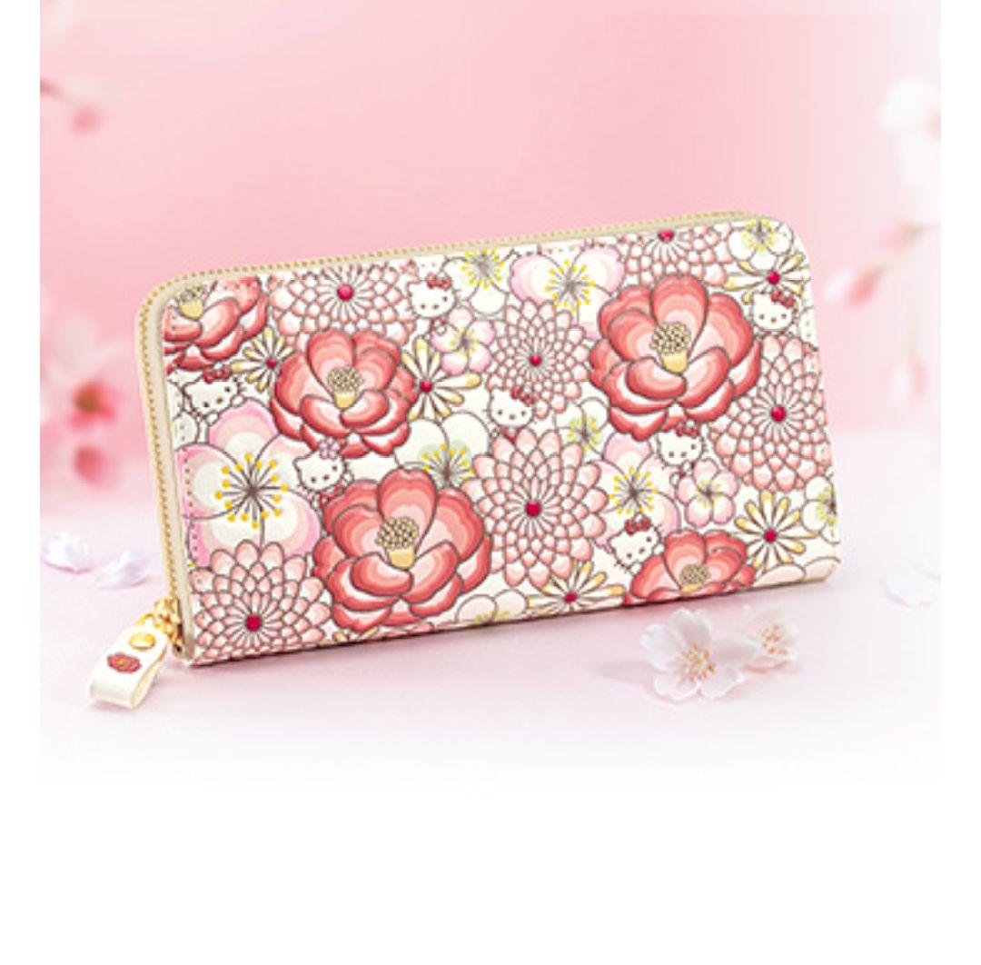 50周年 ハローキティ花あそび 牛革製長財布 浅草文庫