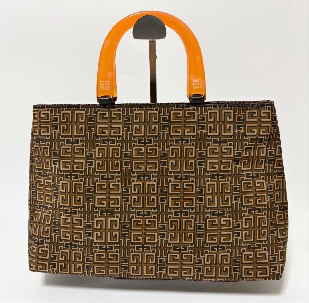 極美品　ジバンシー　ヴィンテージ　ハンドバッグ　トートバッグ　3室　総柄　4G