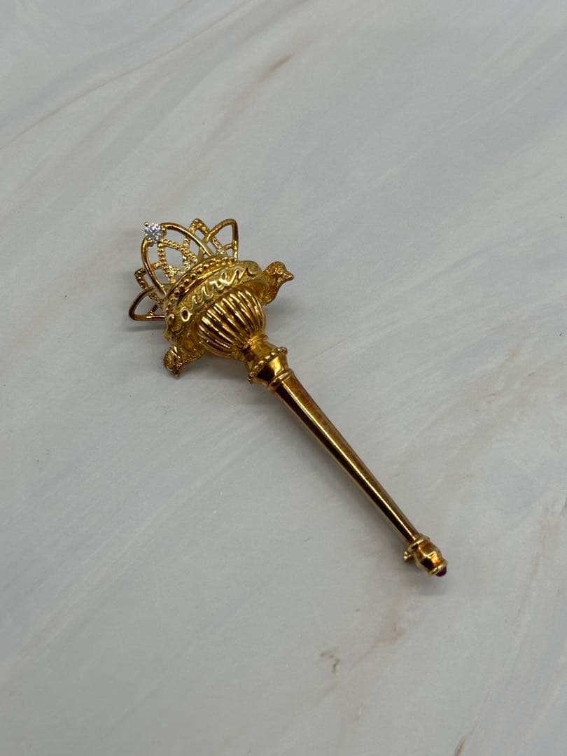 【K18】ブローチ ダイヤモンド0.02ct 約8g 貴金属