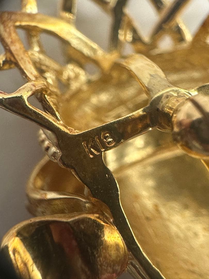 【K18】ブローチ ダイヤモンド0.02ct 約8g 貴金属