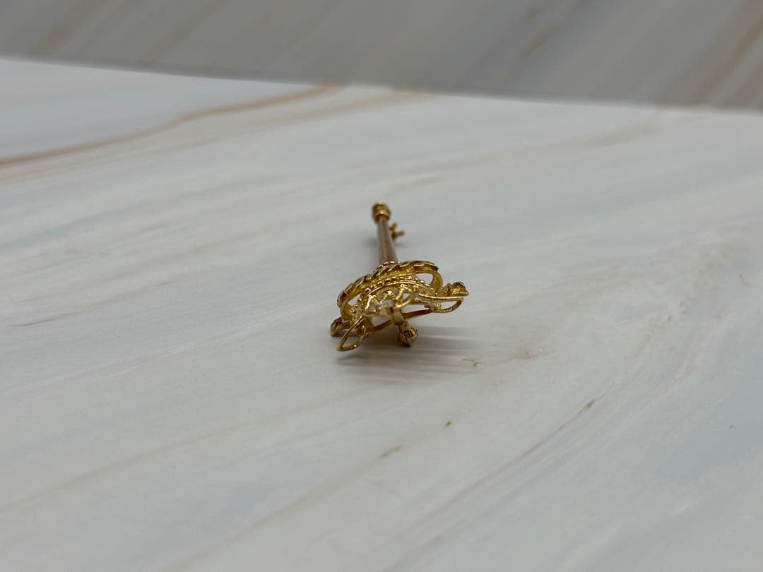 【K18】ブローチ ダイヤモンド0.02ct 約8g 貴金属