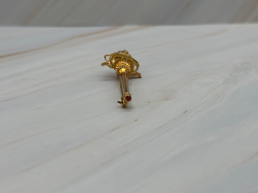 【K18】ブローチ ダイヤモンド0.02ct 約8g 貴金属