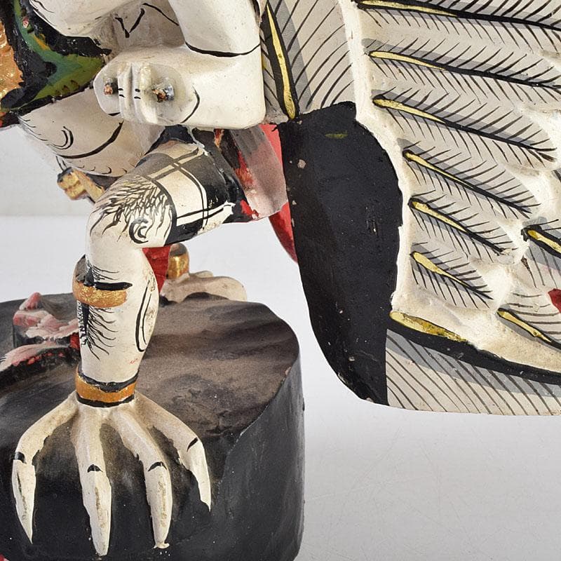 バリ島　インドネシア　彩色木彫　ガルーダ像　置物　N　R9435B