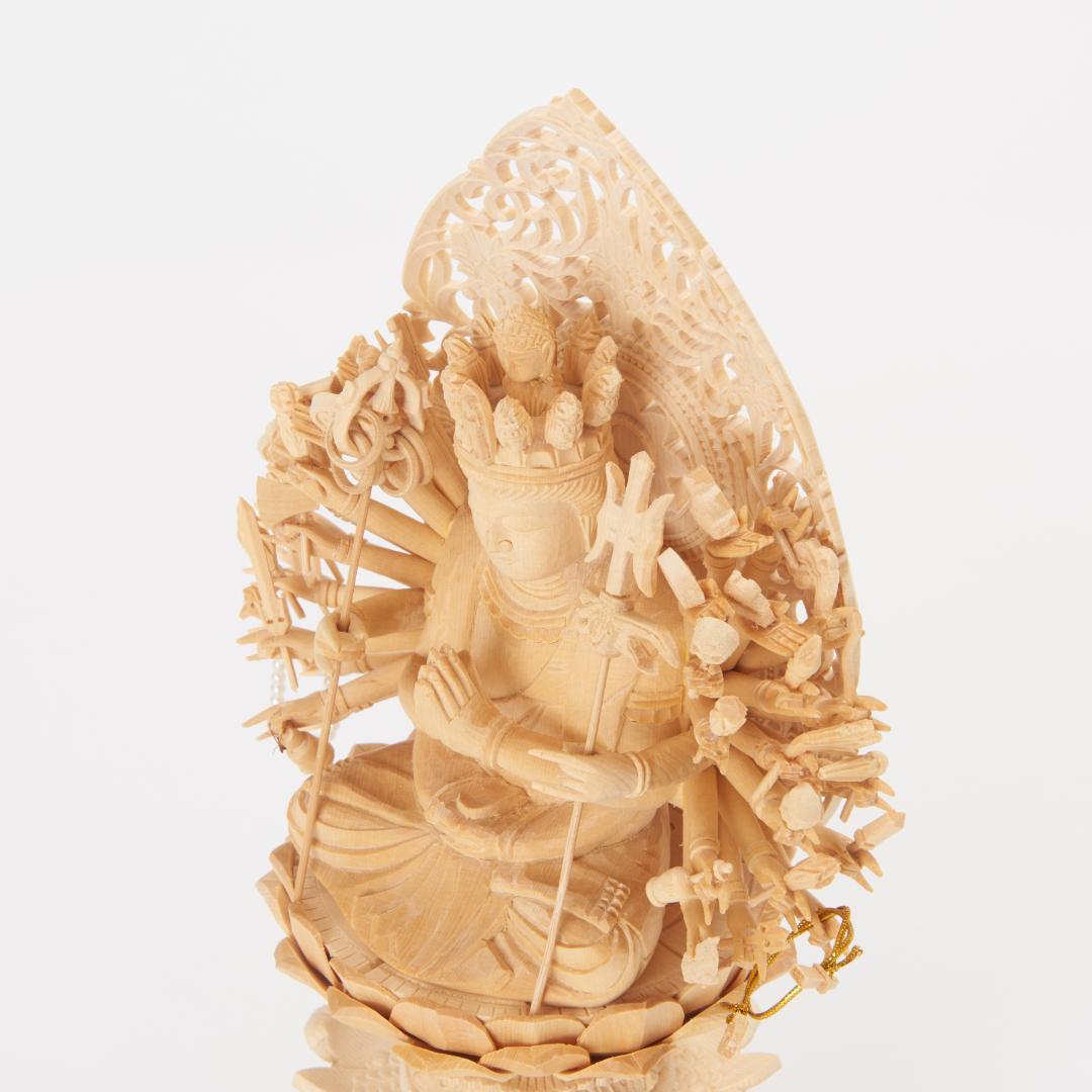 桧　２.５寸　千手観音 仏像 #047