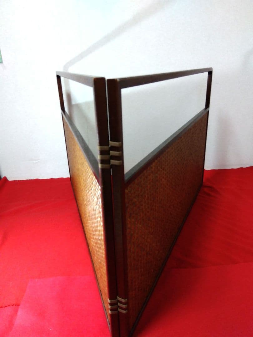 茶道具 両面開き 扇面 かな百人一首 風炉先屏風 利休梅 網代