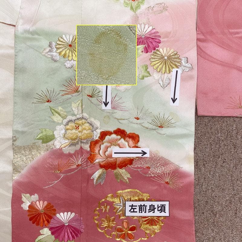 501aj80◎振袖＆袋帯 セミアンティーク 成人式 結婚式 十三参り◎