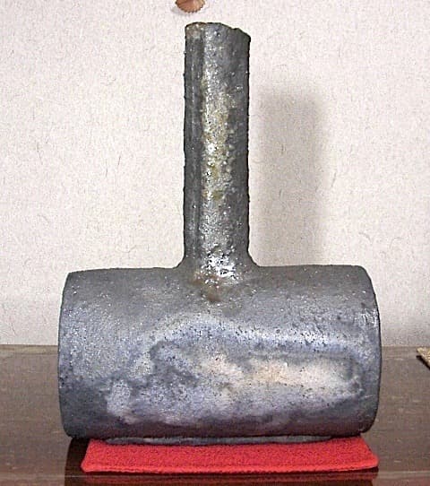 寒六窯　平野敏三 作　花入　無傷　共箱　保証。