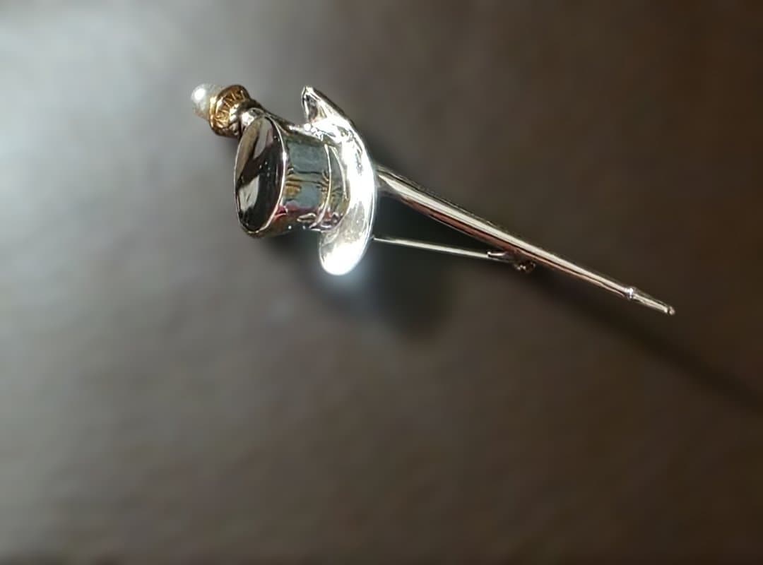 ミキモト　シルクハットブローチ ベビーパール