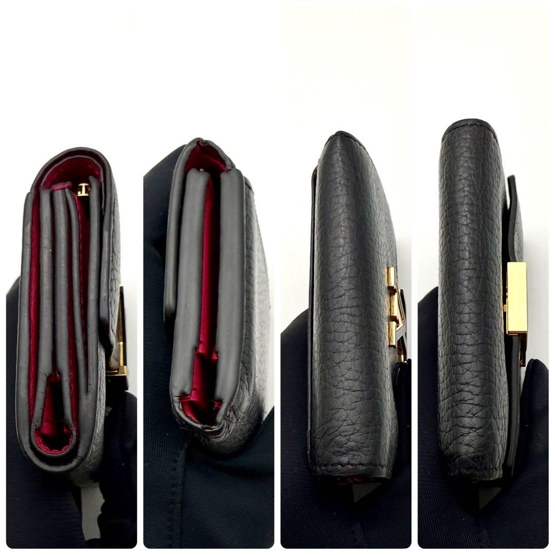 美品　ルイヴィトン　カプシーヌ　XS 三つ折り財布　ブラック