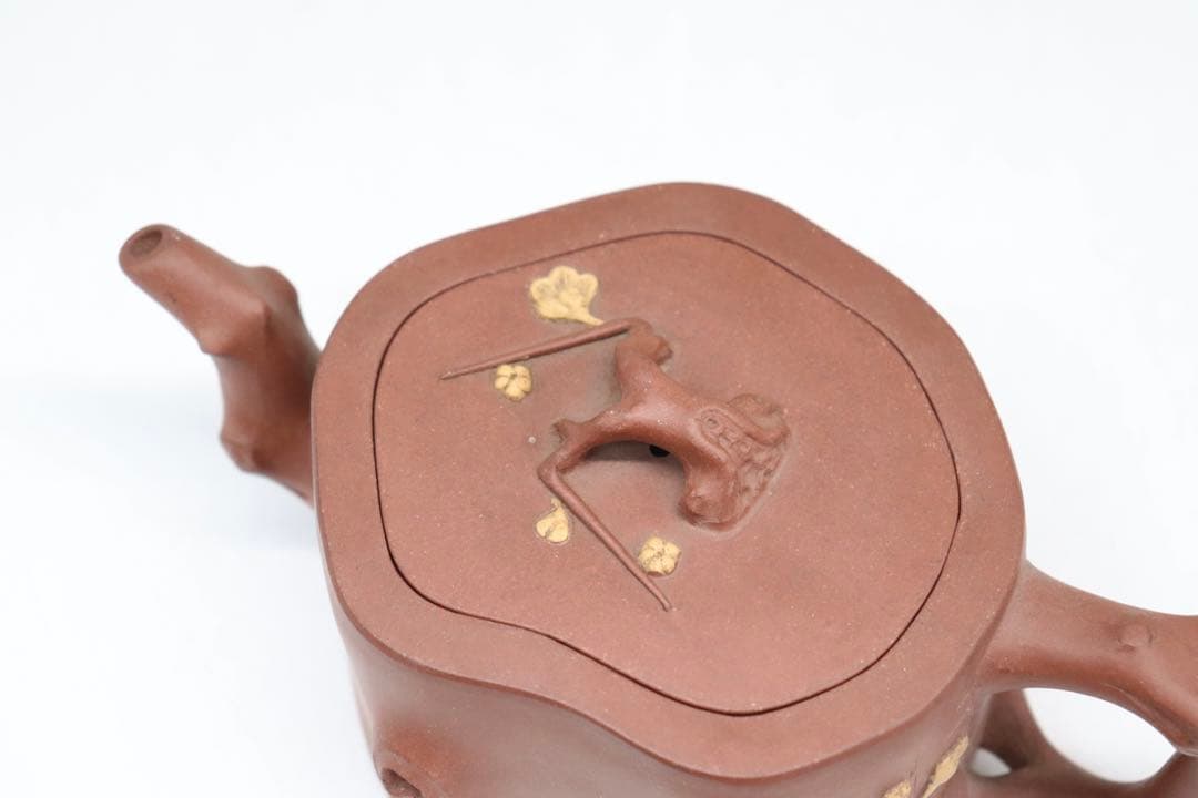 中国　宜興紫砂急須　梅段　順仙銘(陳順仙) 中国茶器　送料込み250708