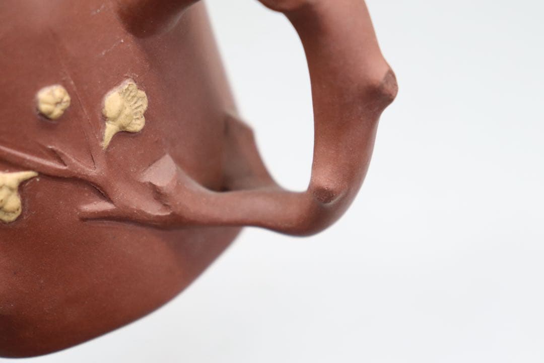 中国　宜興紫砂急須　梅段　順仙銘(陳順仙) 中国茶器　送料込み250708