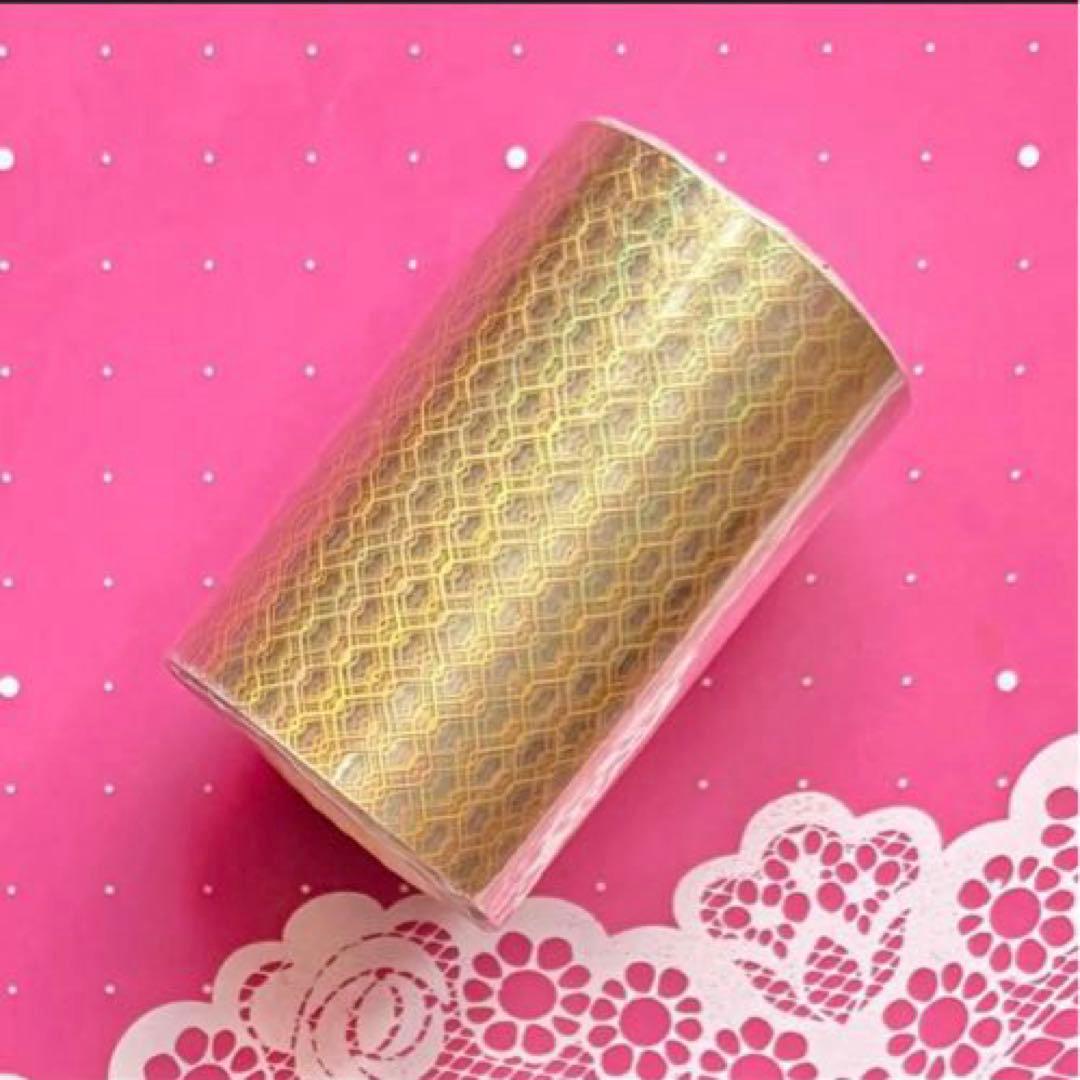 镭射金 6cm×5m 铁丝网 海外マステ　有刺鉄線　フェンス