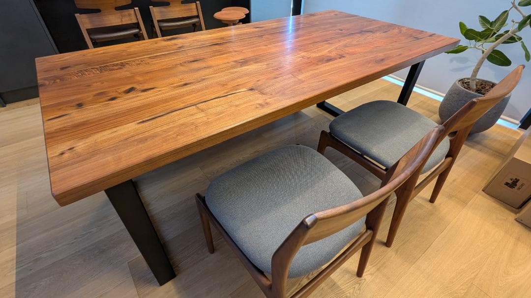 【ACTUS】 FJテーブル幅180cm[ウォールナット天然木 ウレタン塗装]