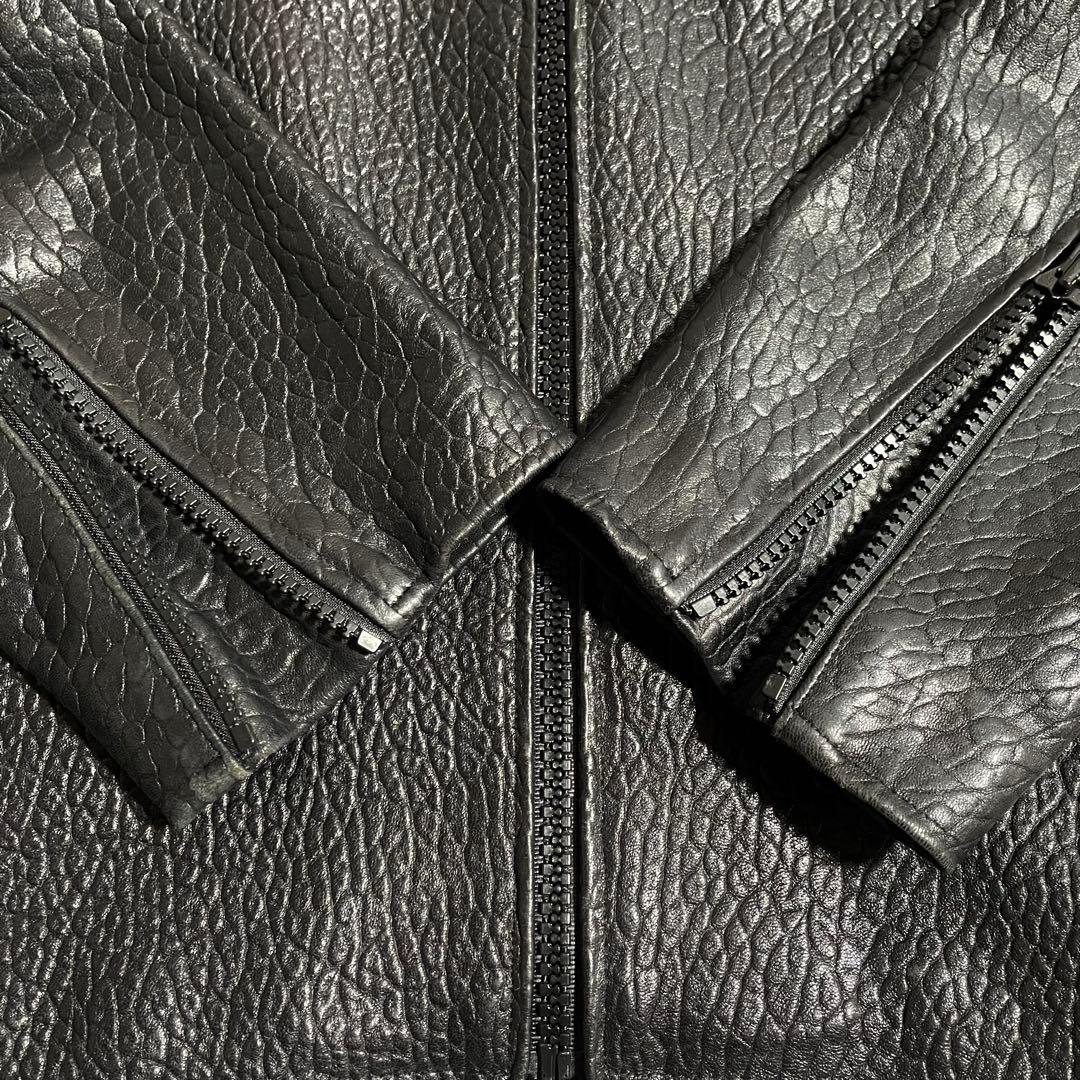 ホーミーケイ リバティーウォーク レザージャケット 裏地総柄 エンボス加工