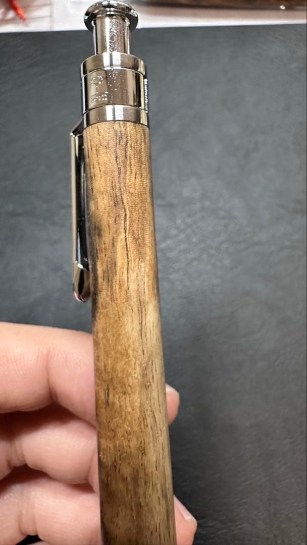 工房楔黒柿縮み杢真鍮パイプシャープペンシル