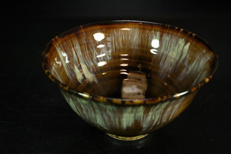 茶道具 高取茶碗 銘「好日」大徳寺 悦道 書付 新吾作(K-LC617)