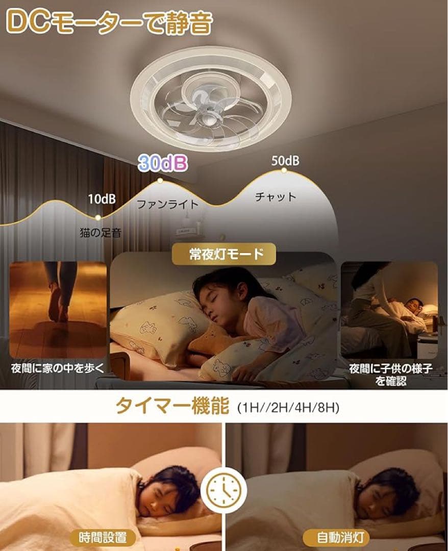 1品限り❤️シーリングファンライト 4000lm 150W 無段階調色調光 省エネ