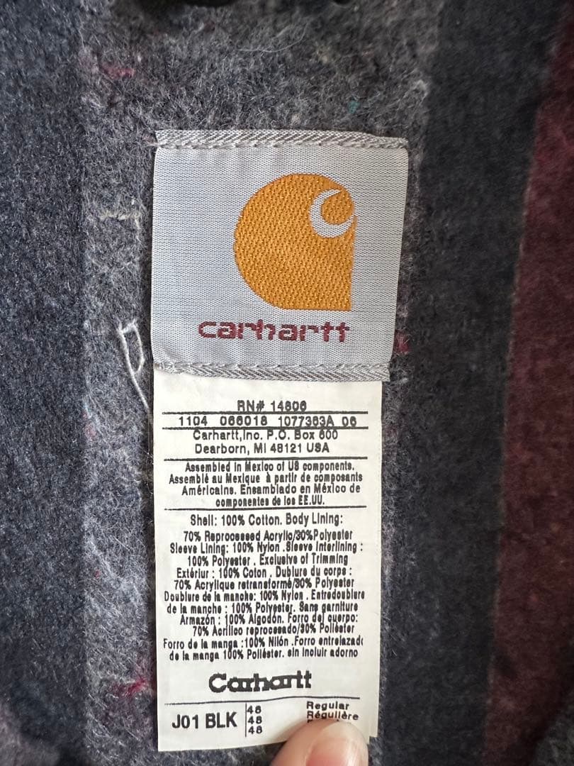 Carhartt J01 BLK ブラックジャケット 48