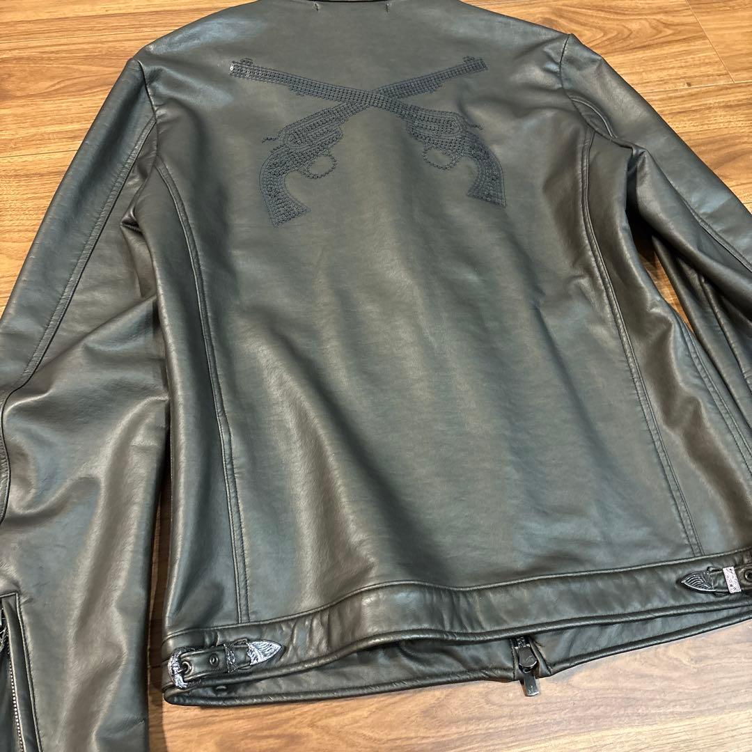 roar ロアー レザージャケット シングルライダース M 二丁拳銃