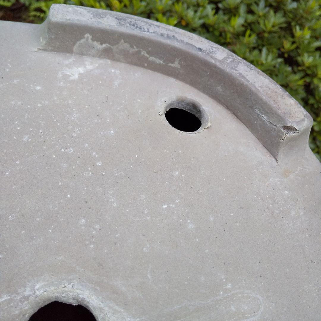 常滑焼 盆栽鉢 松柏類 大品『松下陶園』泥鉢 泥物 外縁 小判 隅入 袋形 切足