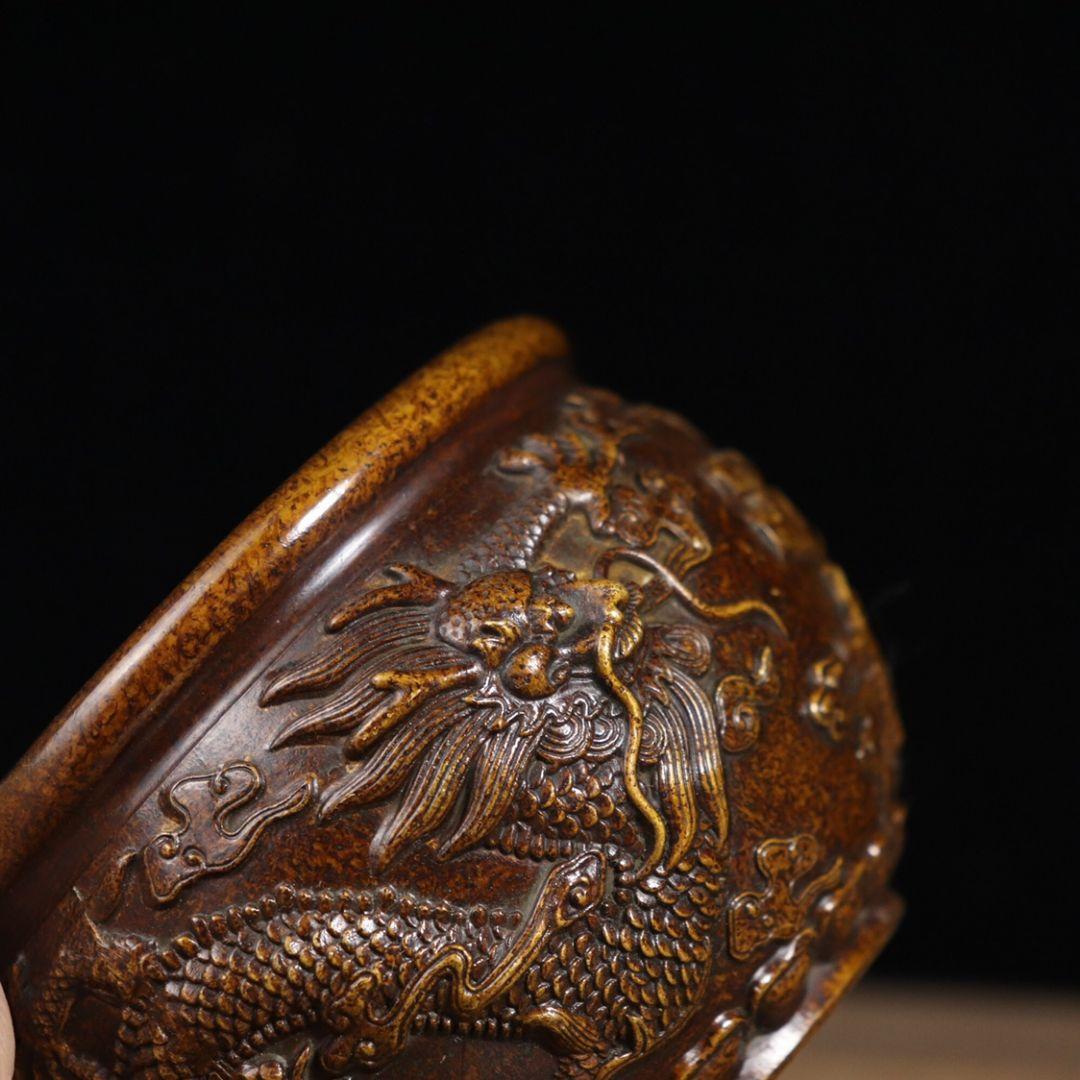銅器 銅壺 双竜香炉 仏具 灰皿 収納缶 装飾品 工芸品 置物