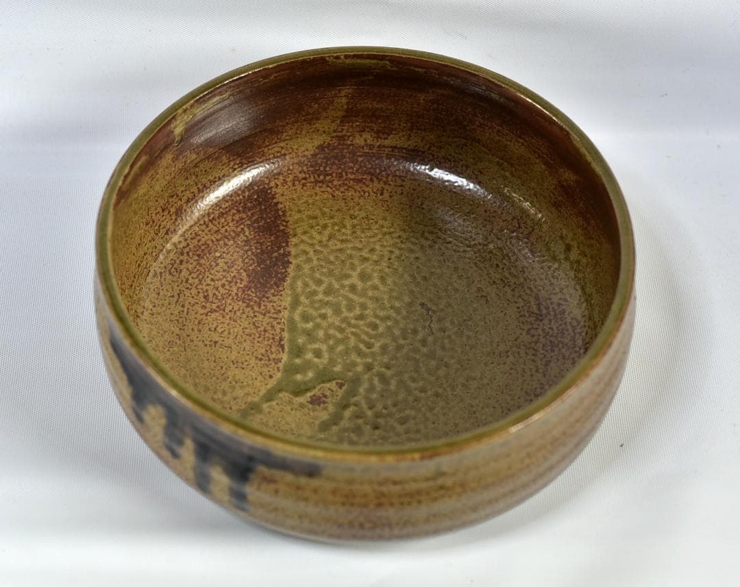 丹波焼　平水指割蓋付　お茶道具