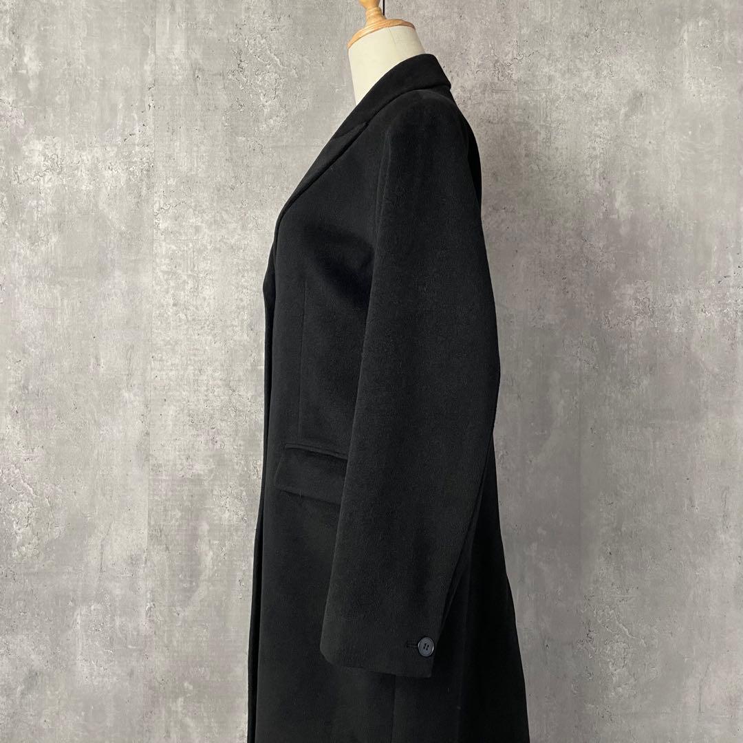 agnès b. アニエスベー アンゴラ混 ウール チェスターコート 黒 40