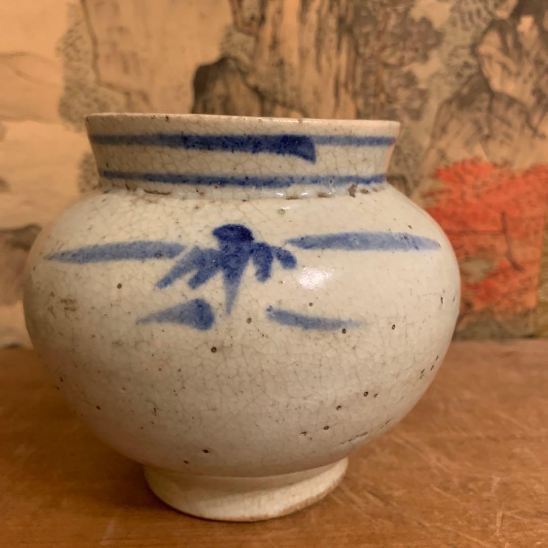 古美術   李朝   壺　古染付　アンティーク　250
