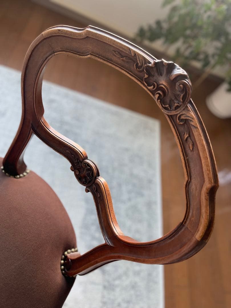 バルーンバックチェア フランス製 アンティーク 布張替済