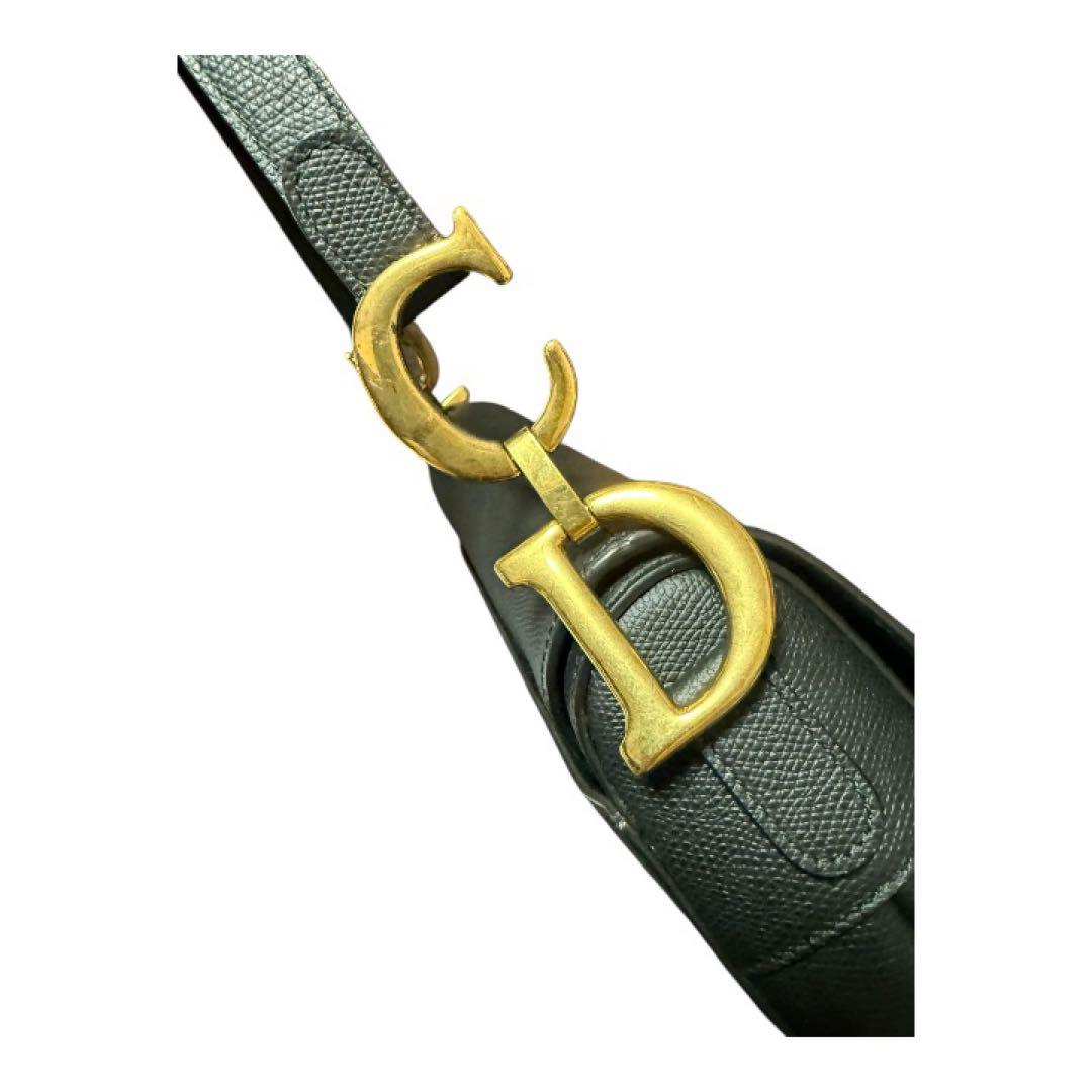 美品DIOR Saddle バッグ ミディアムグレインドカーフスキン　ブラック