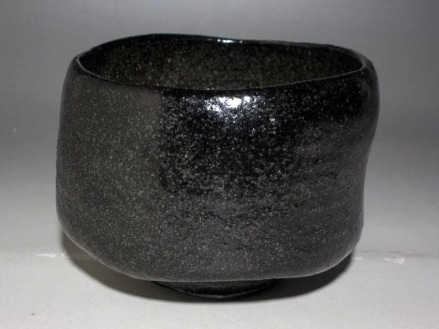 楽三代道入 のんこう 黒茶碗「野分」表千家九代了々斎花押☆ｃ946