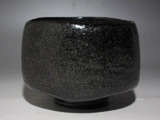 楽三代道入 のんこう 黒茶碗「野分」表千家九代了々斎花押☆ｃ946