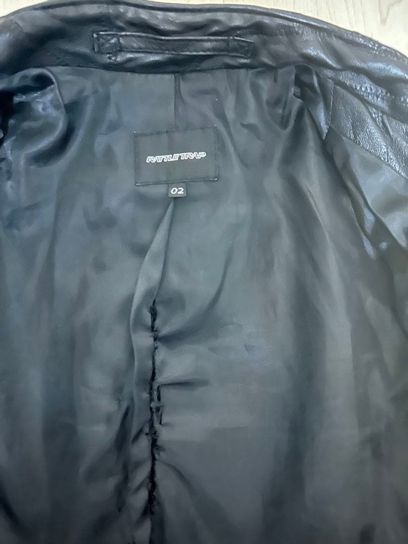 メンズ・ビギ　ラトルトラップ　ライダースジャケット　黒　羊革　Mサイズ