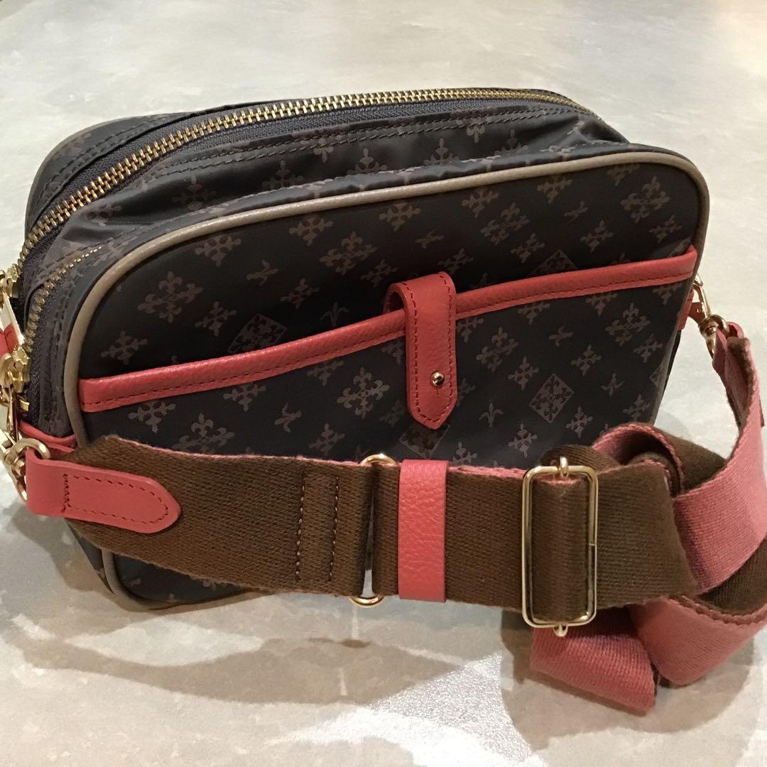 【ラシット】ショルダーバッグ ダークブラウン ピンク