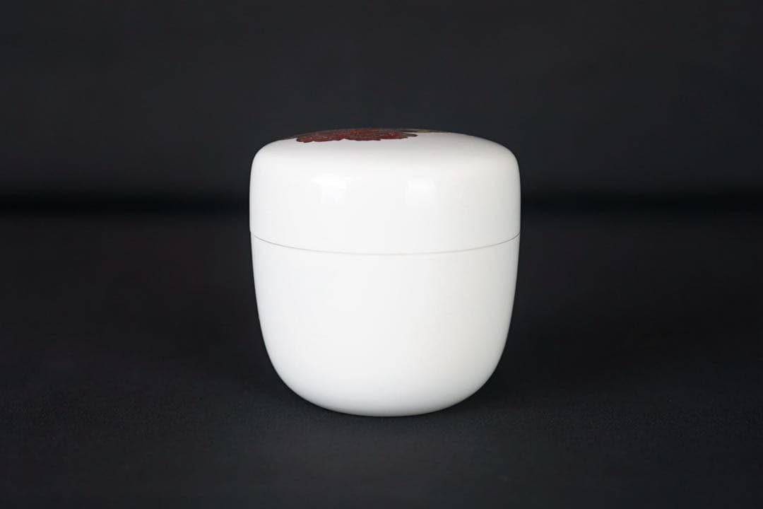 池之浦 大起 作 カーネーション 蒔絵 白漆棗 箱付 茶道具