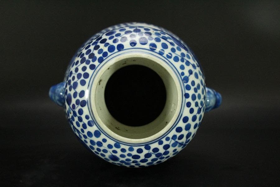 中国美術 青花 瓶人物花鳥紋 瓶 高31cm 希少 (LC138)