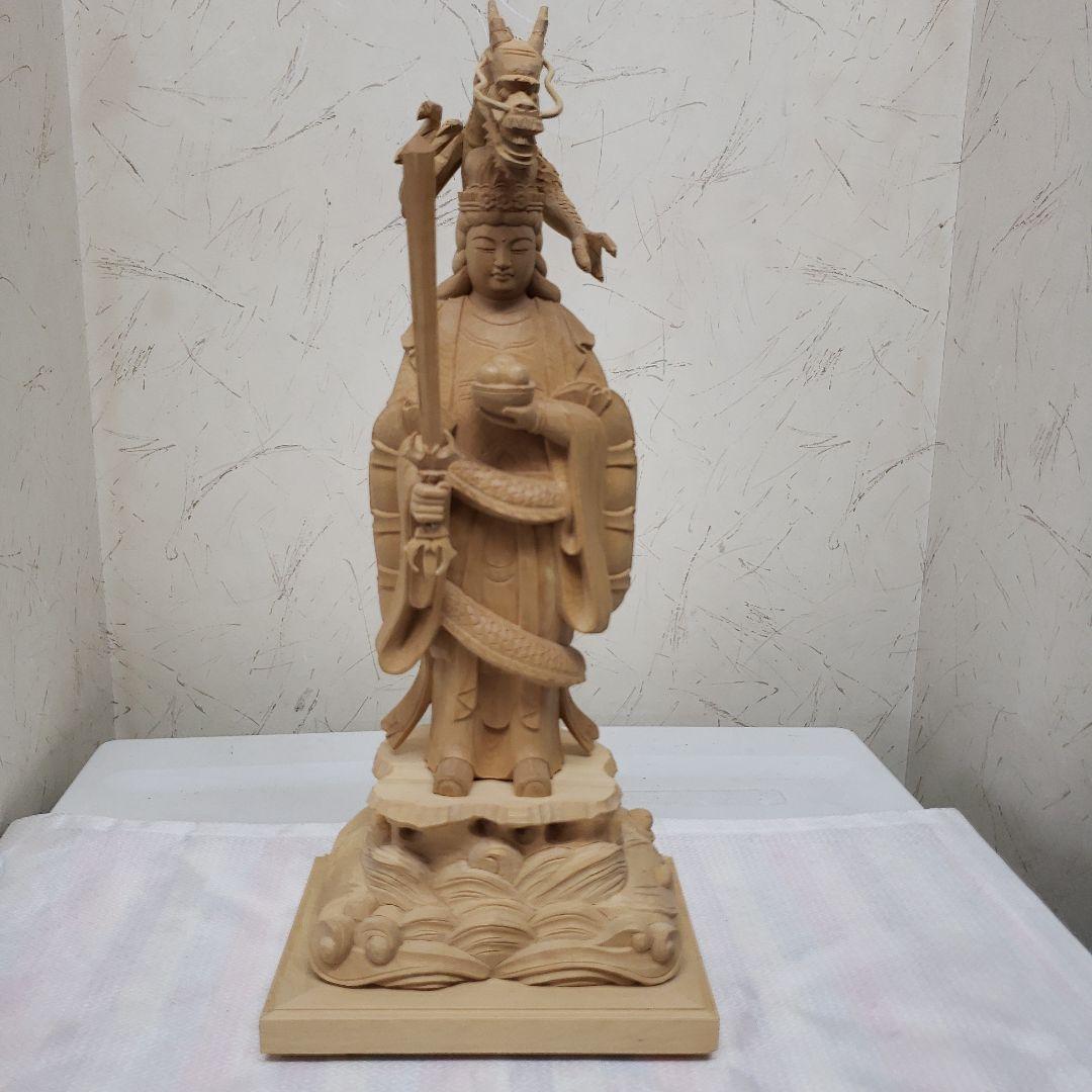 Ｂフライデー蔵出し特価中希少仏像★柘植 白山大権現7寸立白山妙理権現 約38cm