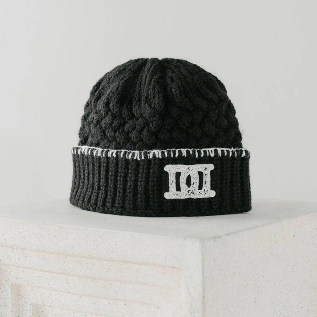 ダーリッチ DDロゴバスケットニットビーニー セット 黒 白