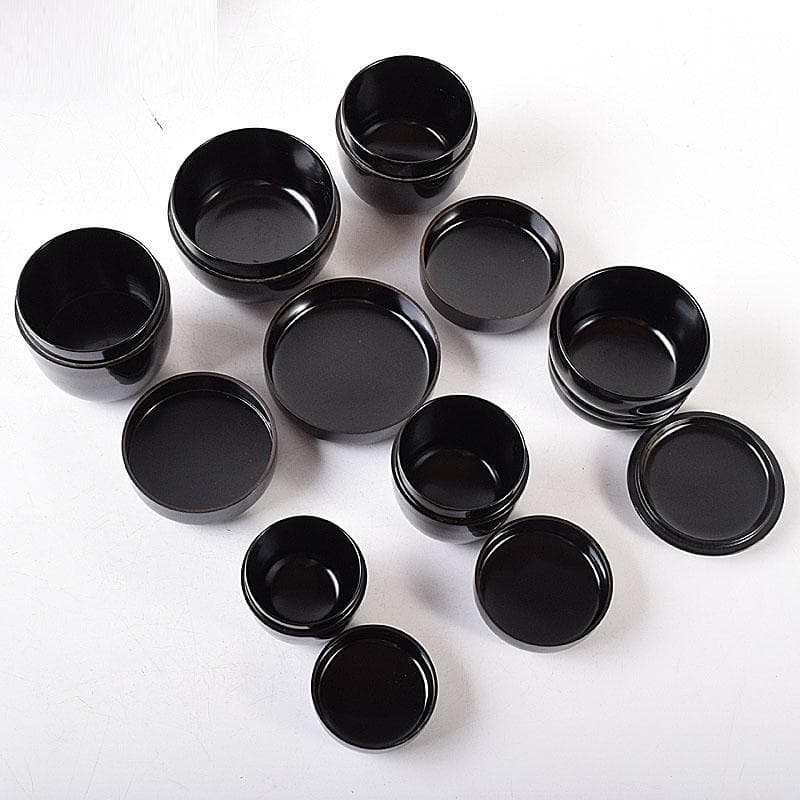 茶道具　黒漆　十二器棗　仙叟　時代箱　F　R8089C