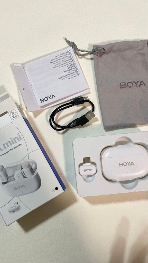 BOYA mini ワイヤレスマイクセットUSB-C&Lightning(白)