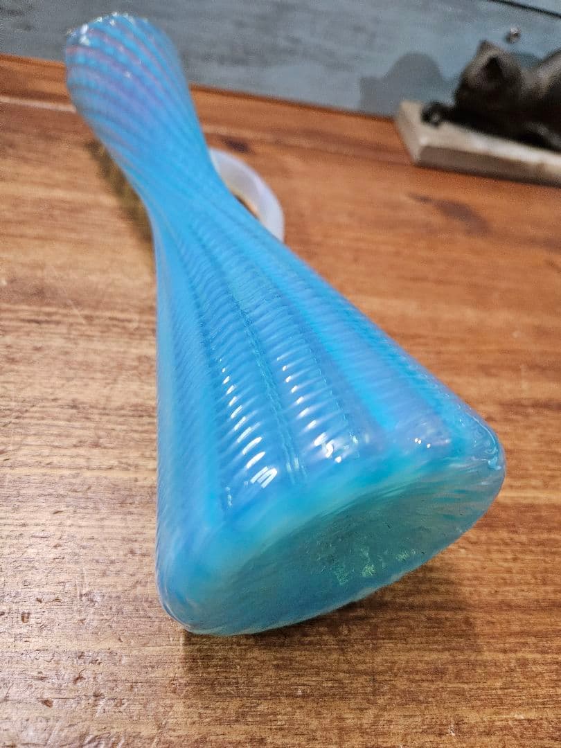 フランスアンティーク オパールセントガラスの花瓶 ピッチャー フラワーベース