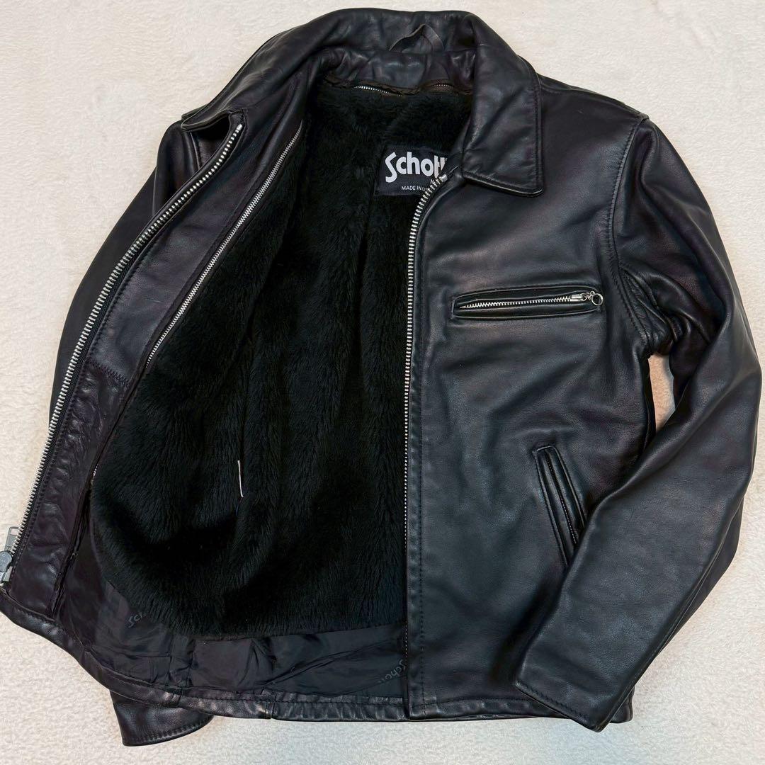 美品 SCHOTT 642 ライダースジャケット ライナー付 USA製 ブラック