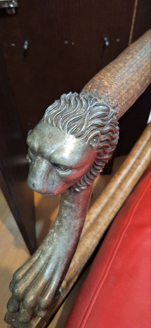 ライオン彫刻 アジアンスタイル椅子