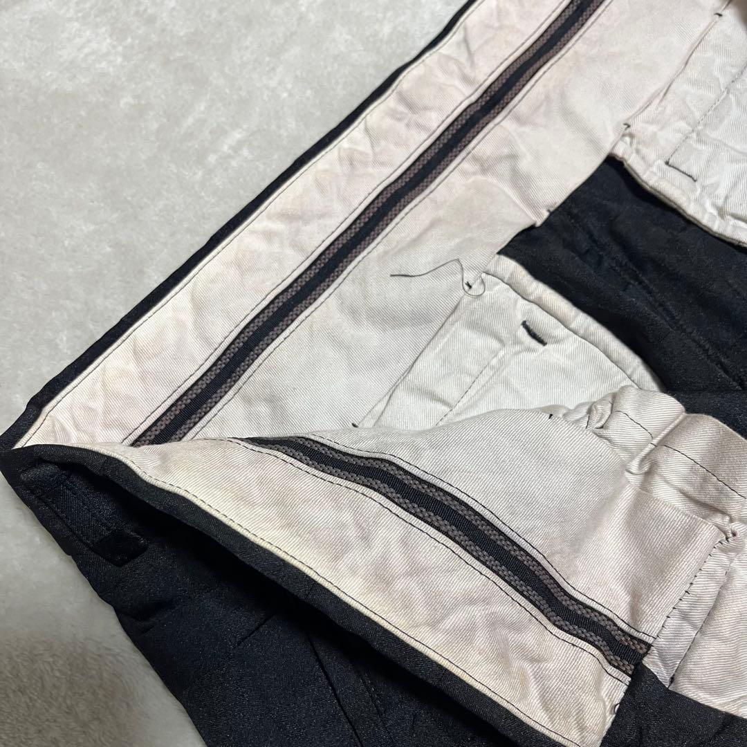 コムデギャルソン オムプリュス　ブロックチェック　ポリ縮絨　サルエル　ブラック